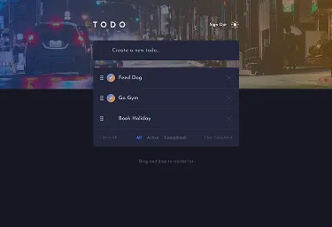 A screenshot of the home screen of the Listy Todo Application.